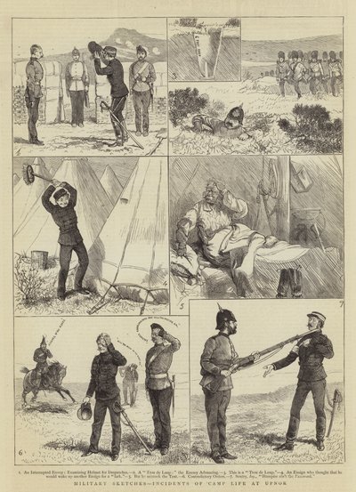 Croquis militaires, incidents de la vie de camp à Upnor - Alfred Chantrey Corbould